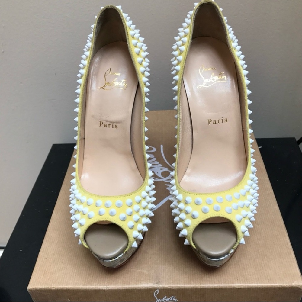 Authentic Christian Louboutin Lady Peep Spike 150